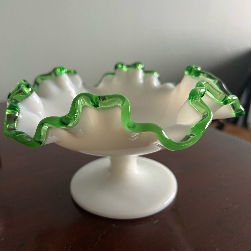 Vintage Fenton Emerald Crest Candy Dish